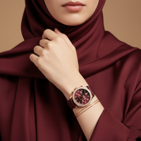 Michael Kors Camille MK2967 Rose Gold Watch with Burgundy MK Logo Strap