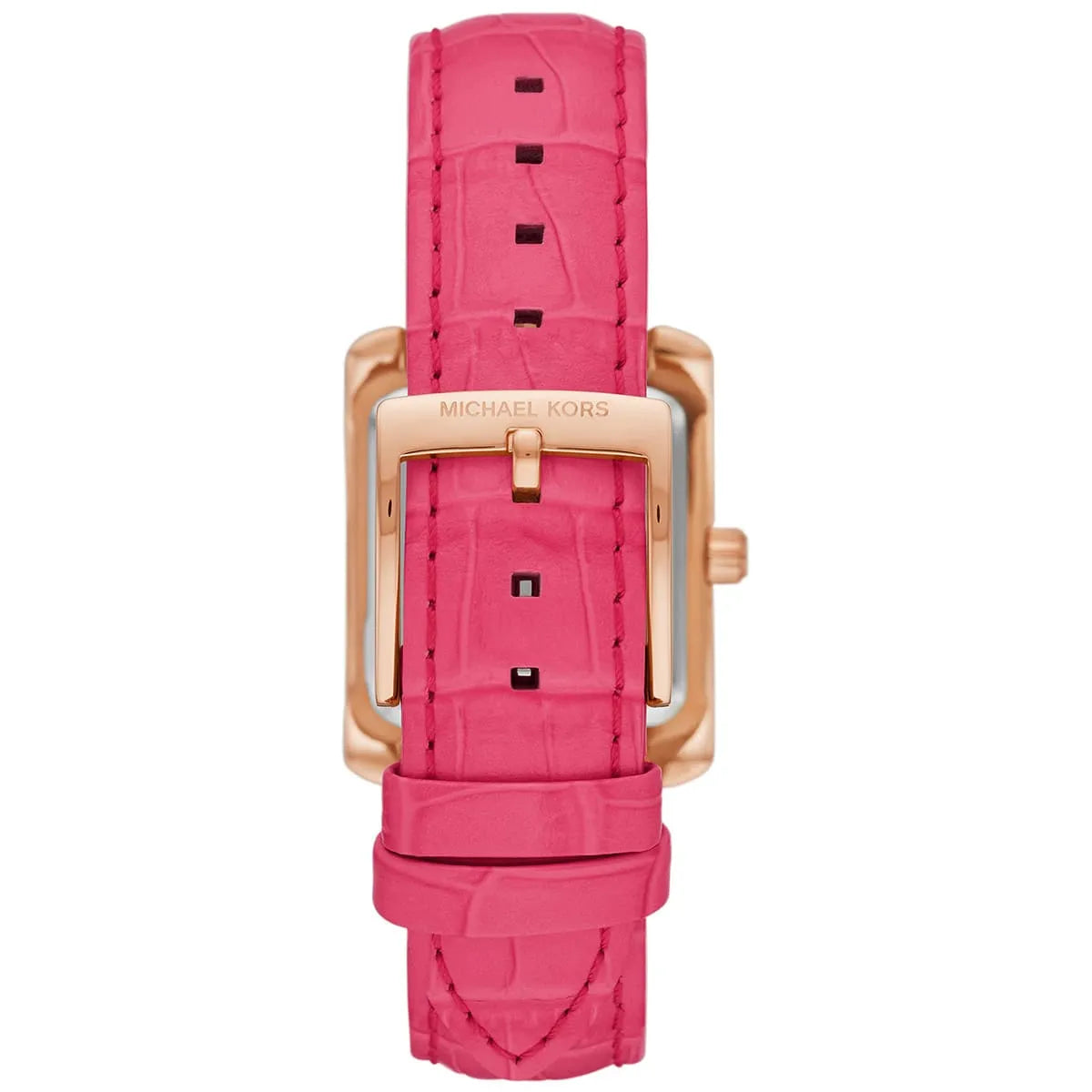 Michael Kors Emery MK2984 Rectangular Rose Gold Tone Pink Leather Women Watch