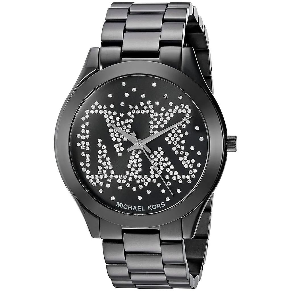 Michael Kors MK3589 Runway Slim Women’s Black Crystal Dial Stainless Steel Watch