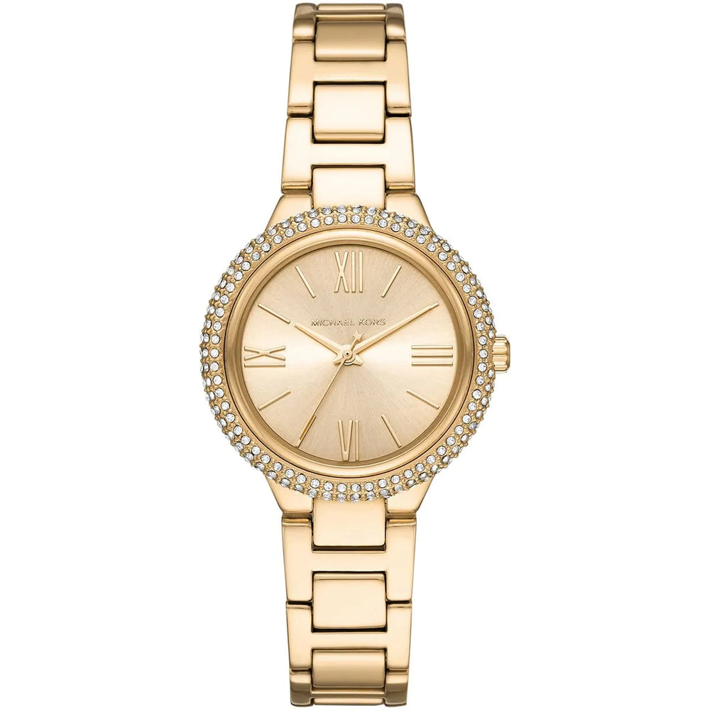 Michael Kors Macie mk4459Crystal Bezel Gold Dial Gold-Tone Stainless Steel Women's Watch