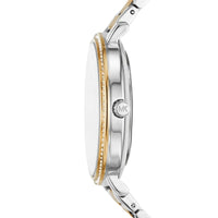 Michael Kors Pyper MK4595 Two-Tone Silver & Gold MK Logo White Dial Women's Watch