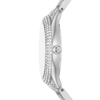 Michael Kors Sylvia MK4657 Silver-Tone Crystal Pave Watch
