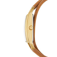 Michael Kors Emery MK4721 Gold Dial Brown Double Wrap Leather Strap Women's Watch