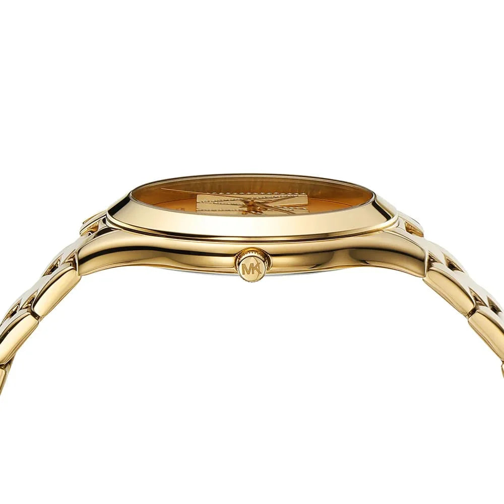 Michael Kors MK4732 Women’s Gold Dial Gold Stainless Steel Crystal Logo Watch