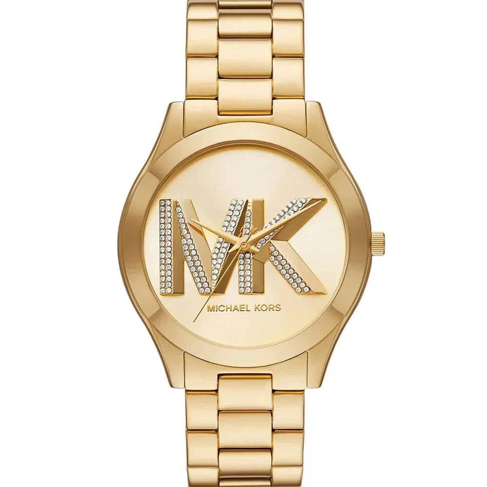 Michael Kors MK4732 Women’s Gold Dial Gold Stainless Steel Crystal Logo Watch