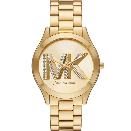 Michael Kors MK4732 Women’s Gold Dial Gold Stainless Steel Crystal Logo Watch