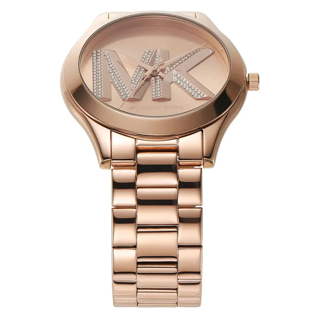 Michael Kors MK4733 Women’s Rose Gold Dial Stainless Steel Crystal Logo Watch