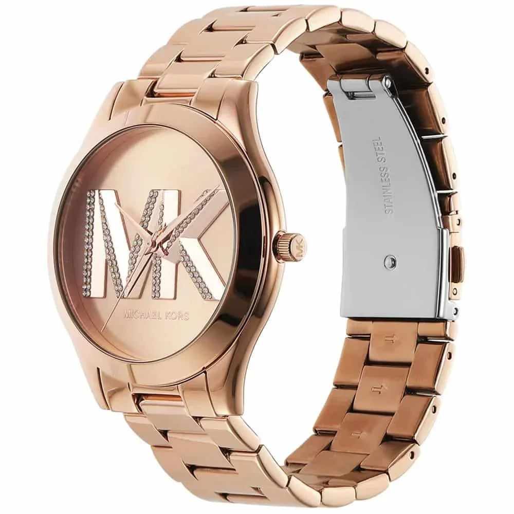 Michael Kors MK4733 Women’s Rose Gold Dial Stainless Steel Crystal Logo Watch