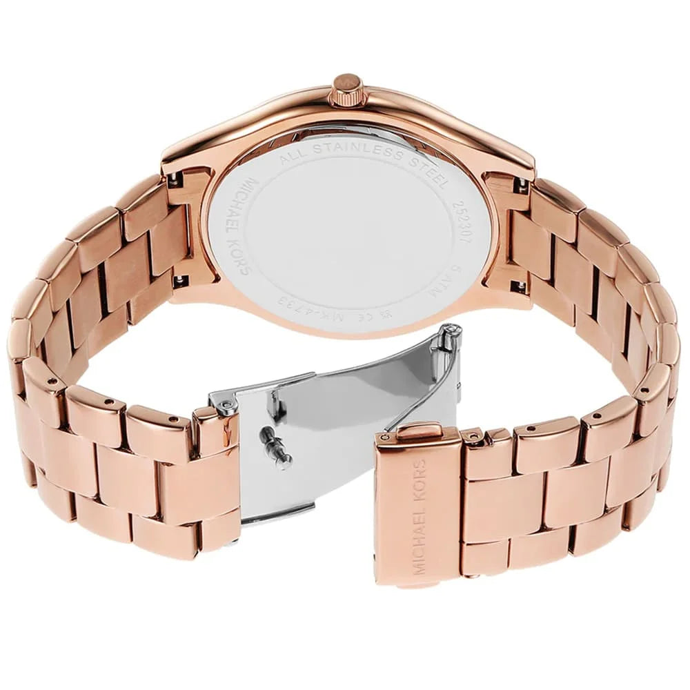 Michael Kors MK4733 Women’s Rose Gold Dial Stainless Steel Crystal Logo Watch