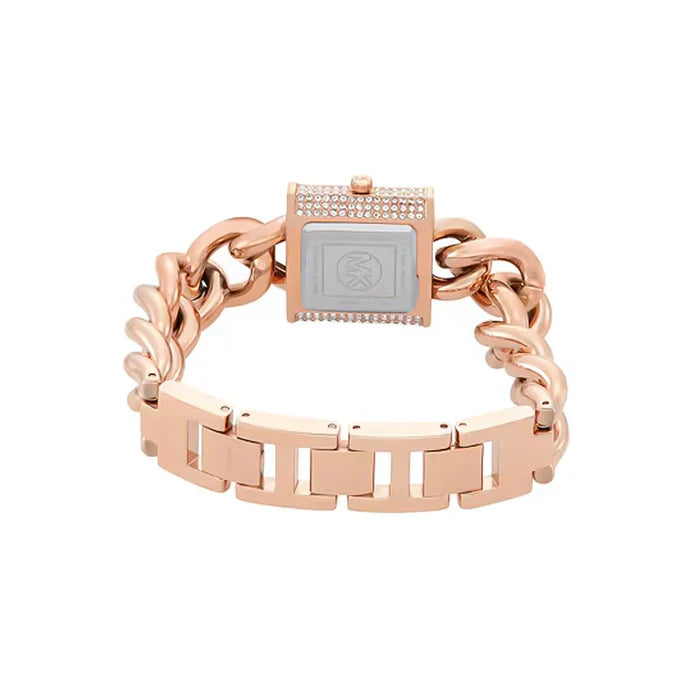 Michael Kors Camille MK4827 Rose Gold Full Pavé Crystal Chain Women's Watch