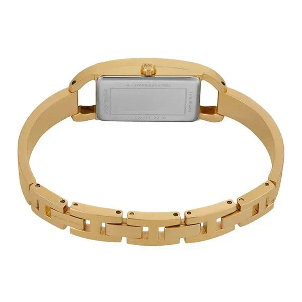 Michael Kors Women's MK Empire Three-Hand Gold-Tone Stainless Steel Logo Bracelet Watch (Model: MK4840), Gold, Modern