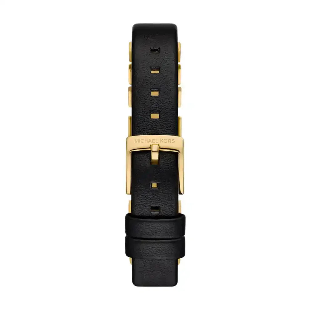 Michael Kors Darrington MK4887 Square Gold Tone Black Leather Women Watch
