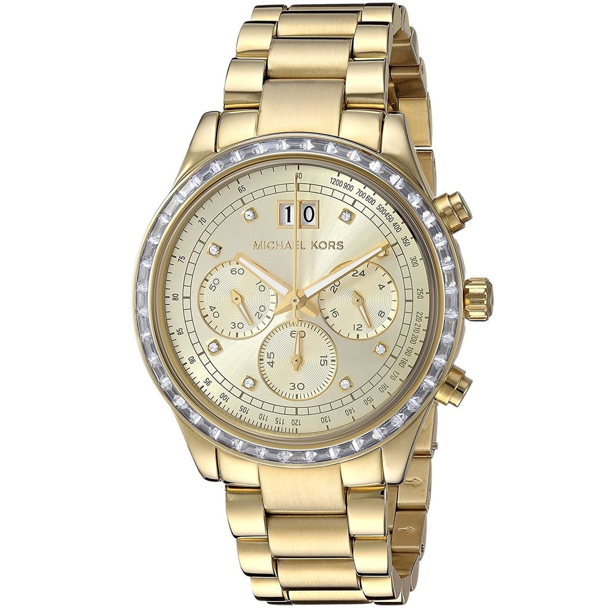 Michael Kors Brinkley MK6187 Women’s Gold Dial Gold-Tone Chronograph Watch