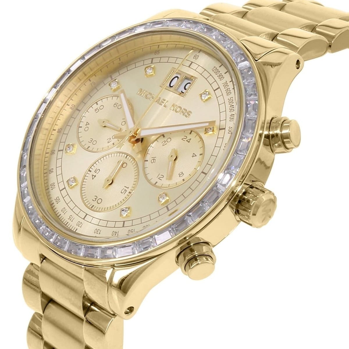 Michael Kors Brinkley MK6187 Women’s Gold Dial Gold-Tone Chronograph Watch