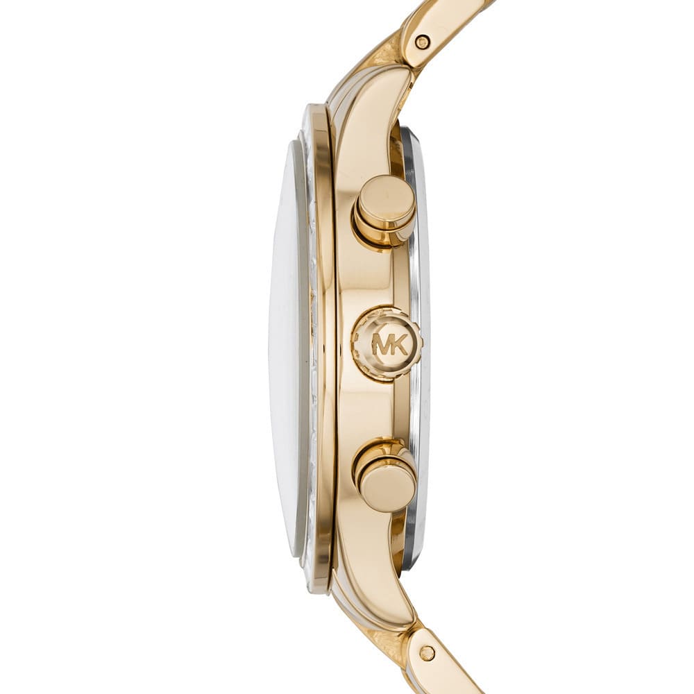 Michael Kors Brinkley MK6187 Women’s Gold Dial Gold-Tone Chronograph Watch