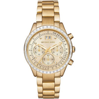 Michael Kors Brinkley MK6187 Women’s Gold Dial Gold-Tone Chronograph Watch