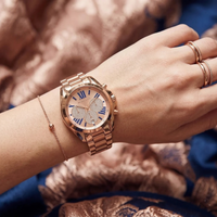 Michael Kors Bradshaw MK6321 Rose Gold-Tone Pavé Dial Blue Numerals Women's Watch