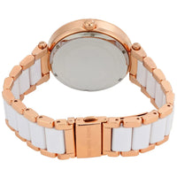 Michael Kors Parker MK6365 Rose Gold & White Acetate Logo Watch