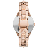 Michael Kors Runway MK6671 Rose Gold White Mother of Pearl Pyramid Link Women's Watch