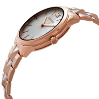 Michael Kors Runway MK6671 Rose Gold White Mother of Pearl Pyramid Link Women's Watch