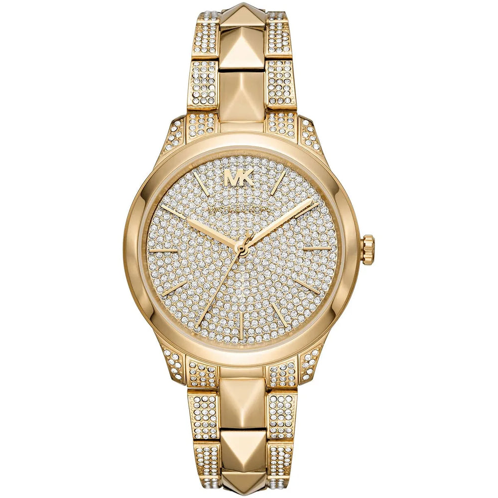 Michael Kors Runway Mercer MK6715 Gold-Tone Full Pavé Crystal Women's Watch