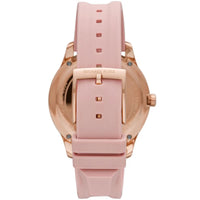 Michael Kors Runway MK6854 Rose Gold Tone Full Pavé Crystal Pink Rubber Women's Watch