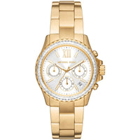 Michael Kors Everest MK7212 Gold-Tone Baguette Crystal Bezel Women's Watch