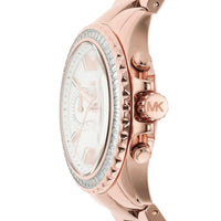 Michael Kors Everest MK7213 Rose Gold Tone Baguette Crystal Bezel Women's Watch