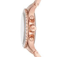 Michael Kors Everest MK7213 Rose Gold Tone Baguette Crystal Bezel Women's Watch