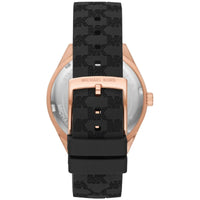 Michael Kors Jessa MK7266 Rose Gold Tone Black Dial Black Rubber Women's Watch