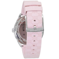 Michael Kors Jessa MK7268 Silver-Tone White Dial Pink Logo Rubber Women's Watch