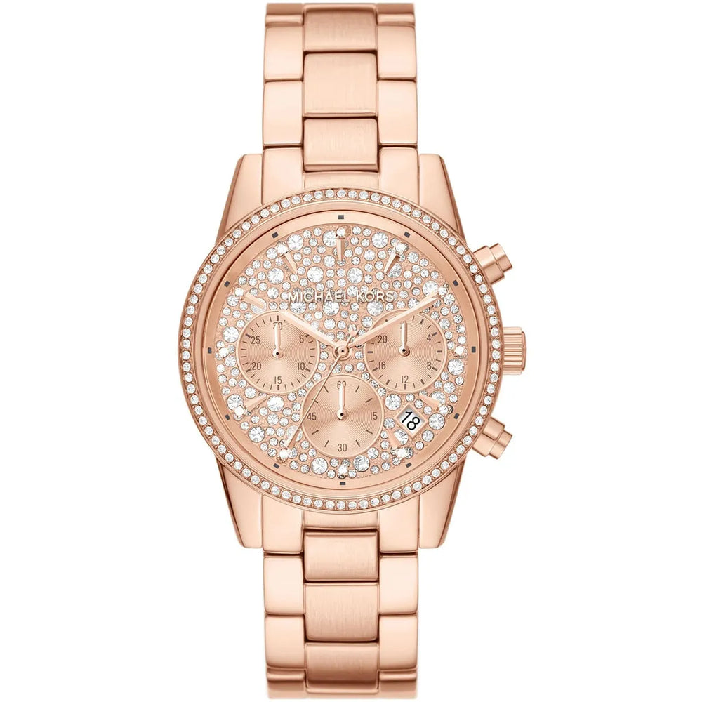 Michael Kors Ritz MK7302 Rose Gold Tone Full Pavé Crystal Women's Watch