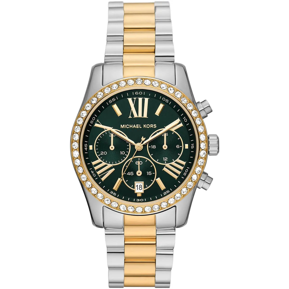 Michael Kors Lexington MK7303 Two-Tone Silver & Gold Green Dial Women's Watch