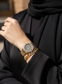 Michael Kors Lennox MK7394 Gold-Tone Watch with Pavé Leopard Print Dial