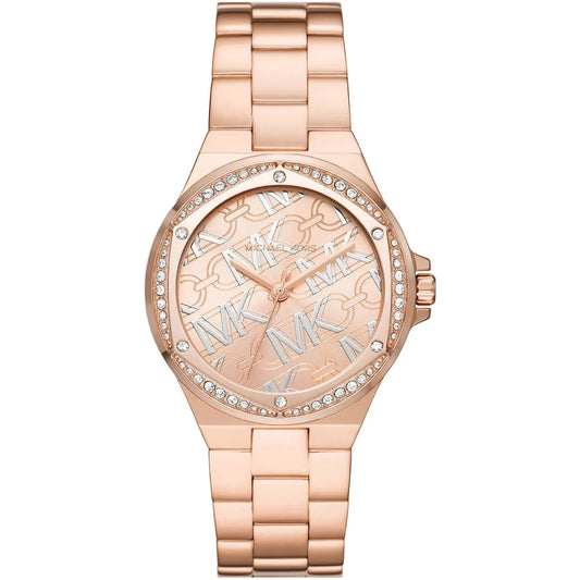 Michael Kors Lennox MK7405 Rose Gold MK Logo Chain Watch