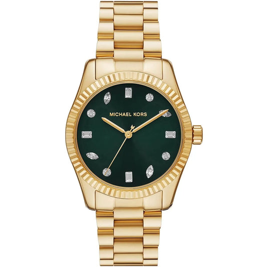 Michael Kors Lexington MK7449 Green Dial Gold-Tone Stainless Steel Women's Watch