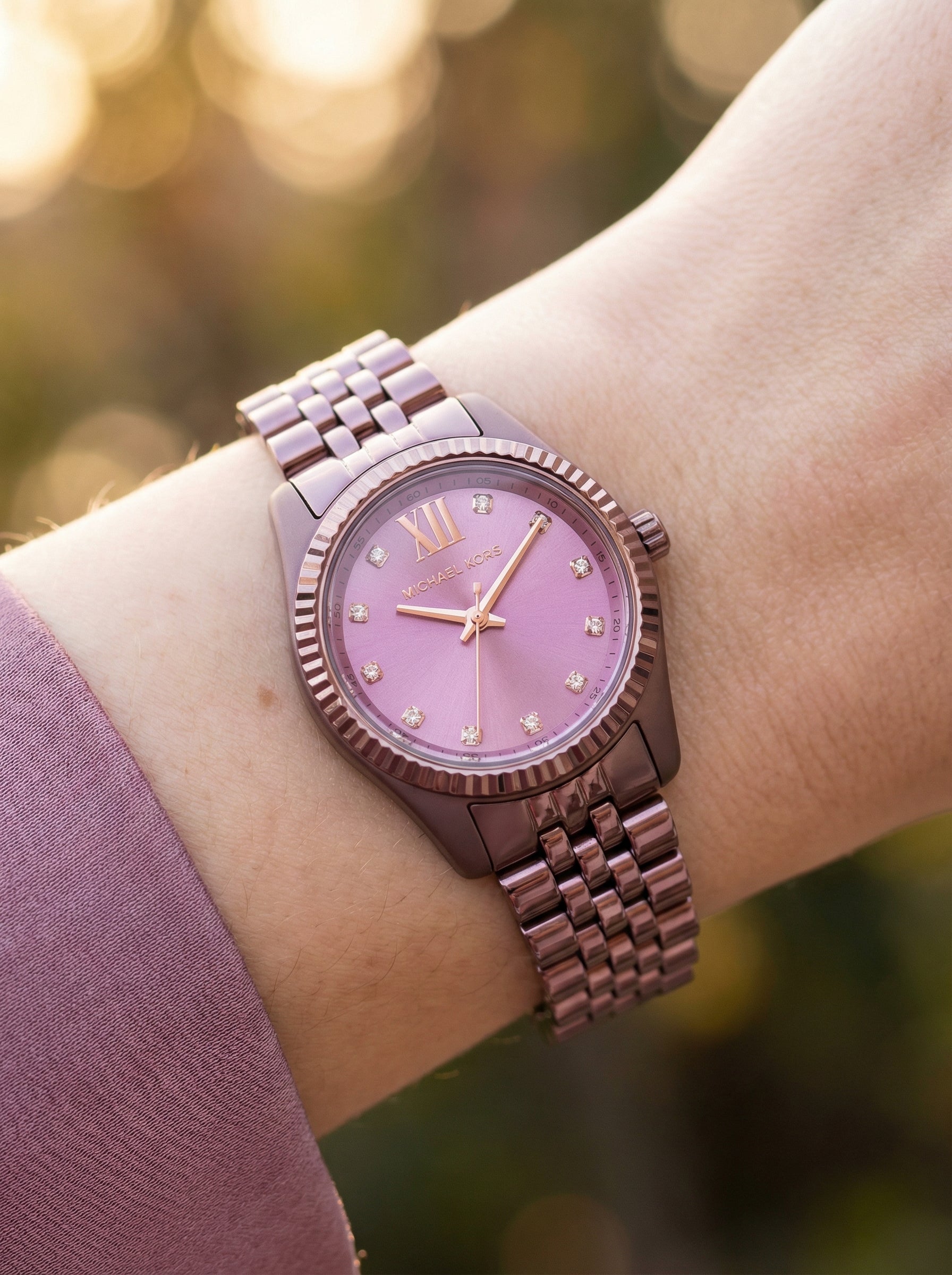 Michael Kors Petite Lexington MK7518LE Limited Edition Dusty Rose Stainless Steel Women's Watch