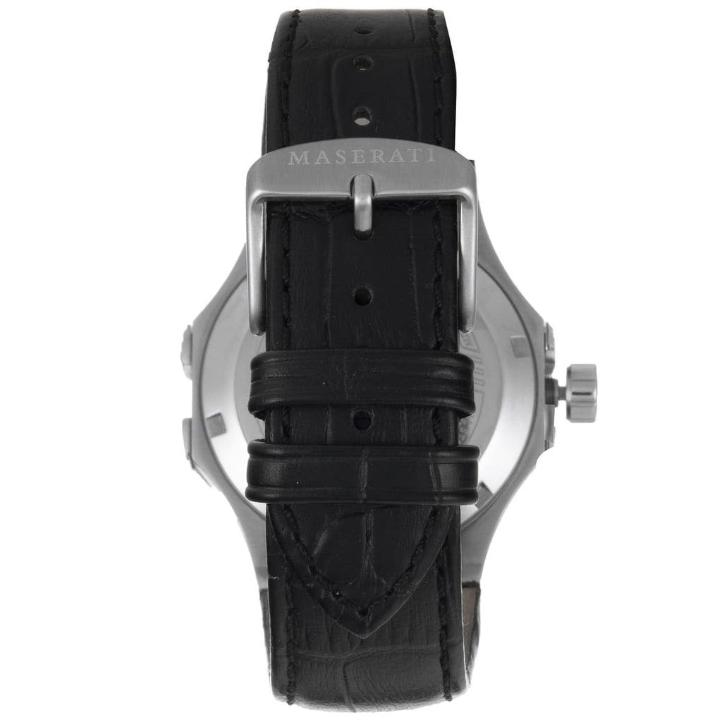 Maserati Potenza R8821108031 Silver-Tone Black Skeleton Automatic Men's Watch