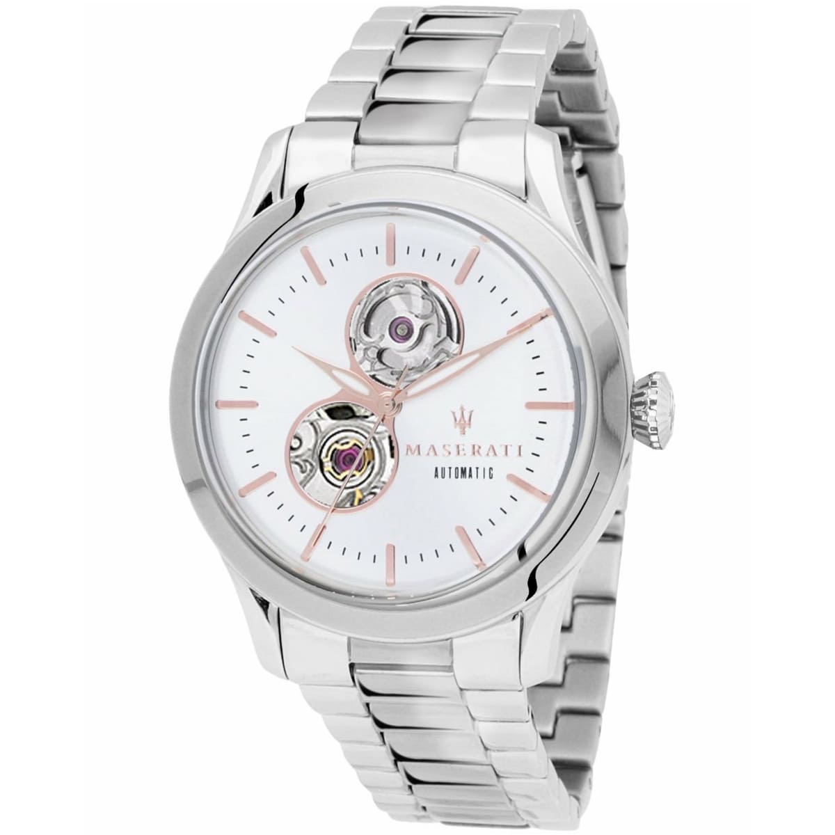 Maserati Tradizione R8823125001 Silver White Open Heart Automatic Men's Watch