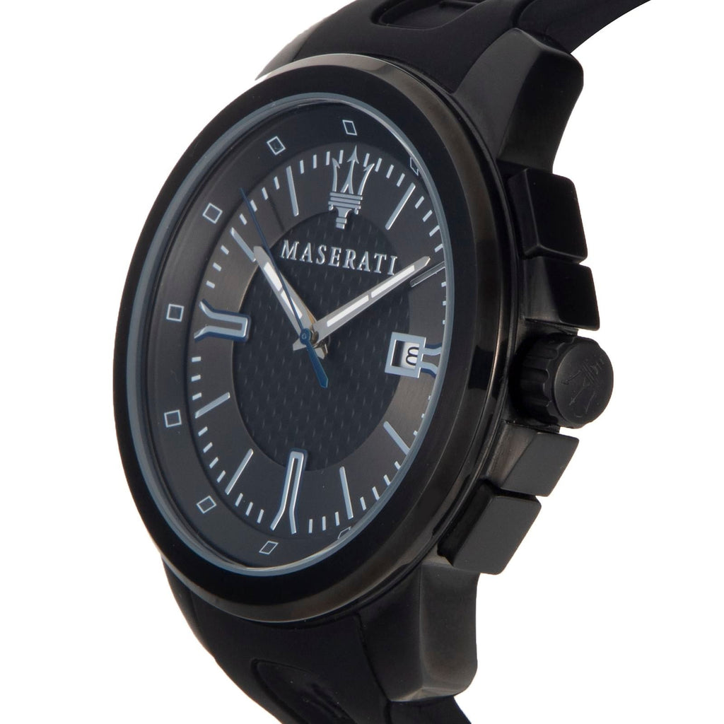 Maserati Sfida R8851123004 Black Carbon Fiber Dial Rubber Men's Watch