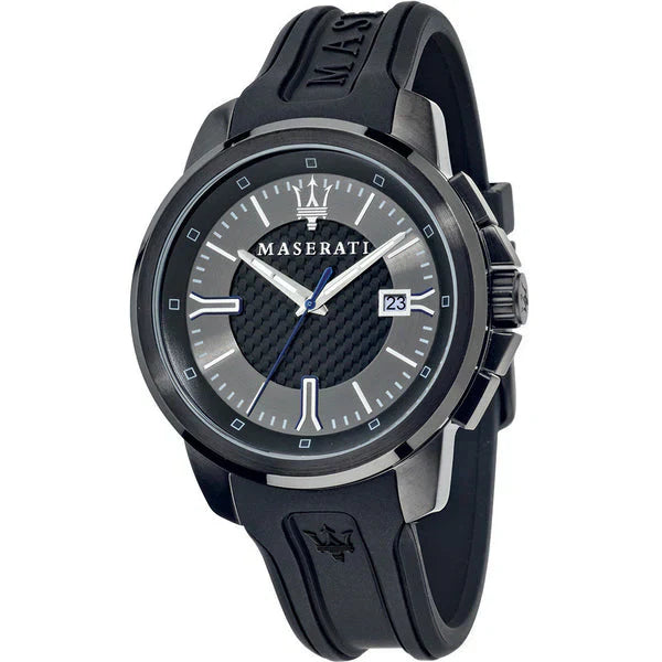 Maserati Sfida R8851123004 Black Carbon Fiber Dial Rubber Men's Watch
