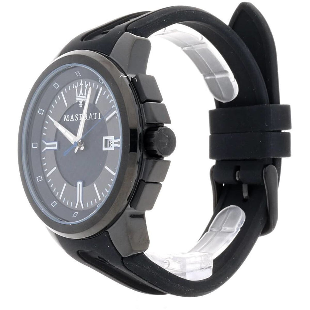 Maserati Sfida R8851123004 Black Carbon Fiber Dial Rubber Men's Watch