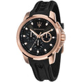 Maserati Sfida R8851123008 Rose Gold Black Dial Rubber Men's Watch