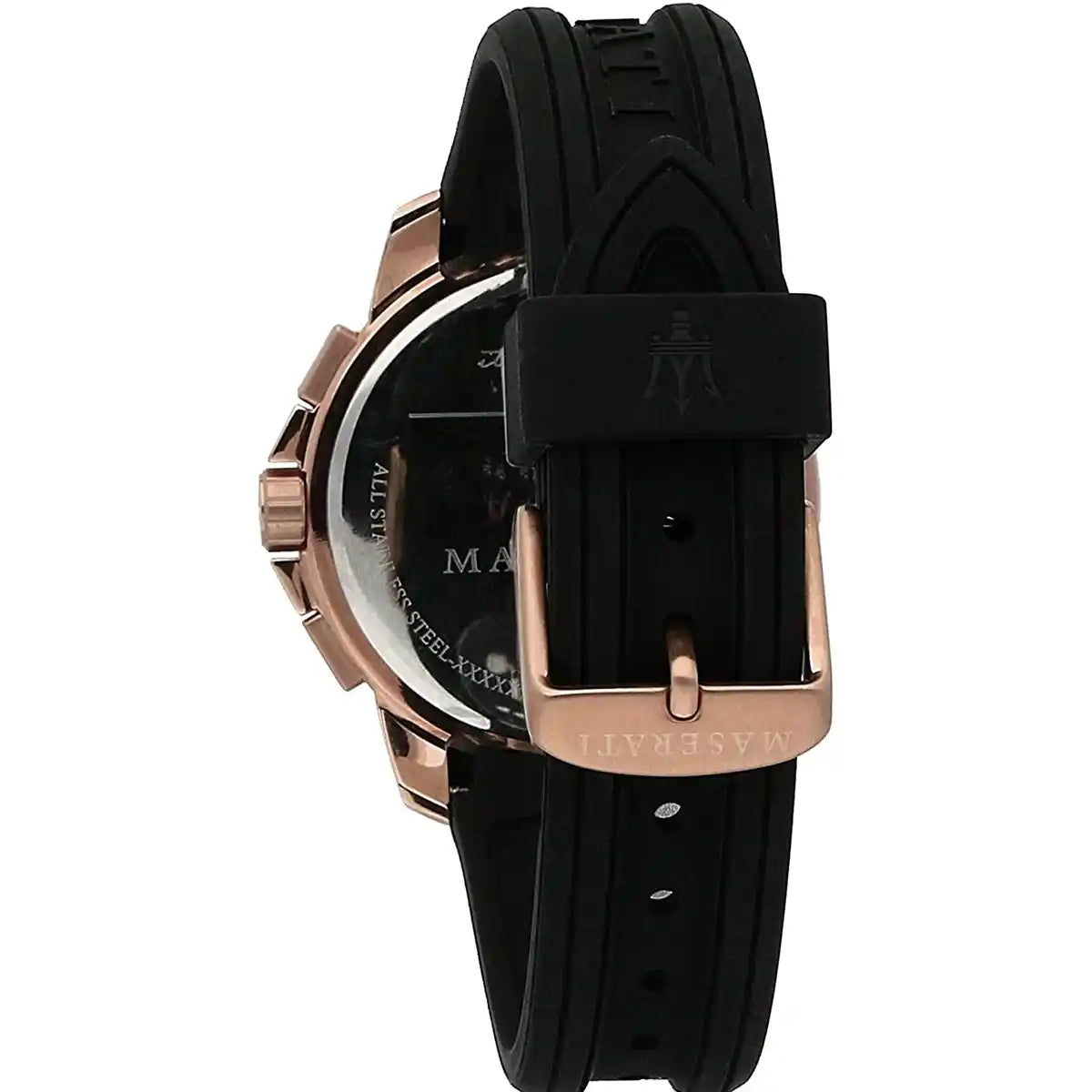 Maserati Sfida R8851123008 Rose Gold Black Dial Rubber Men's Watch