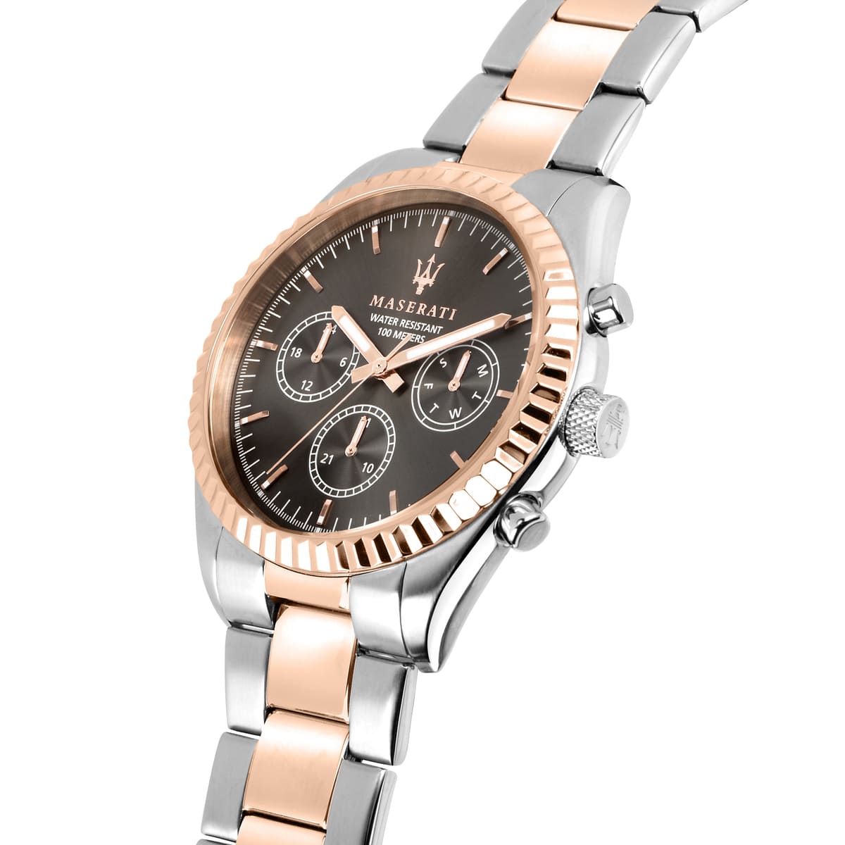 Maserati Competizione R8853100020 Two-Tone Rose Gold Black Dial Men's Watch
