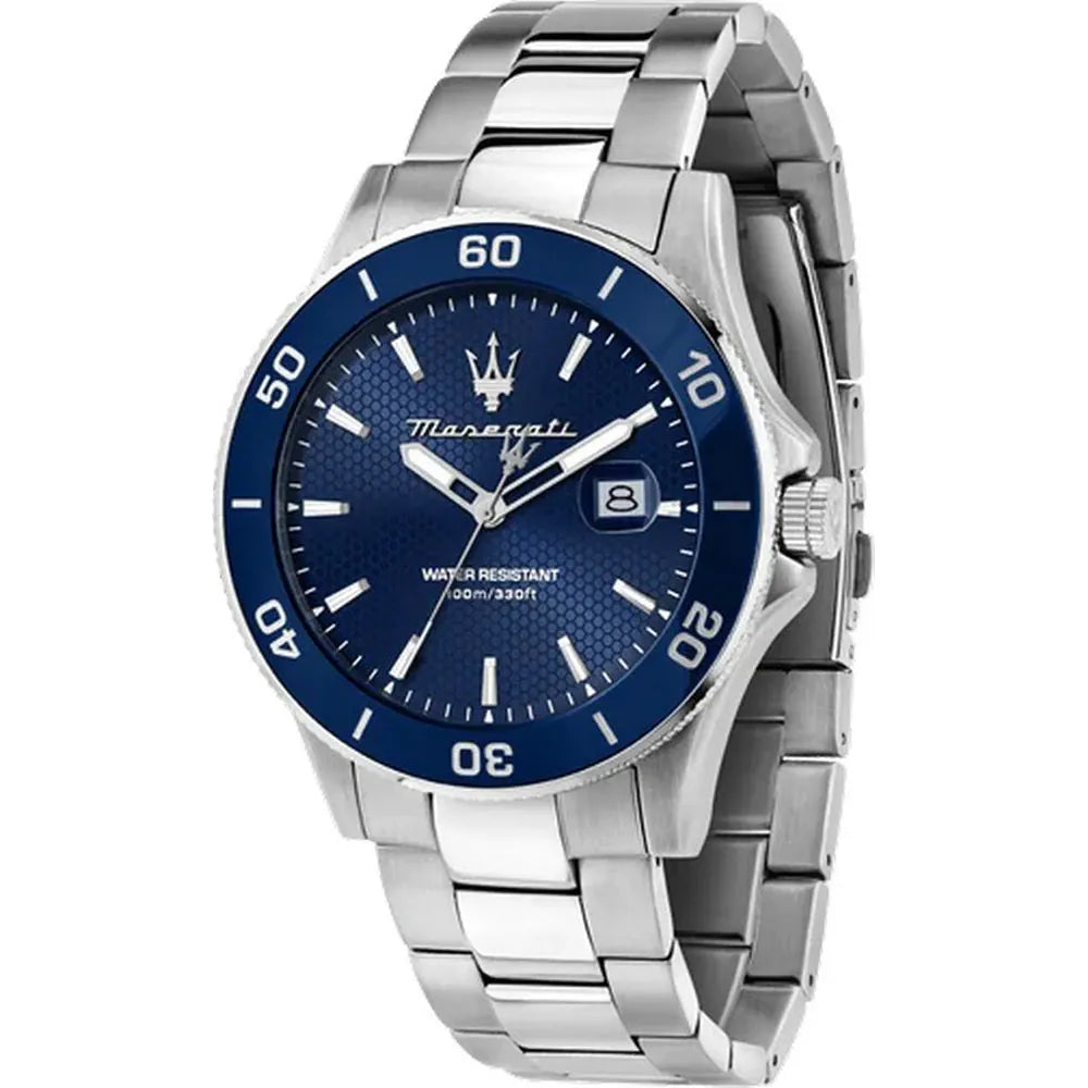 Maserati Competizione R8853100036 Silver Blue Dial Diver Style Men's Watch