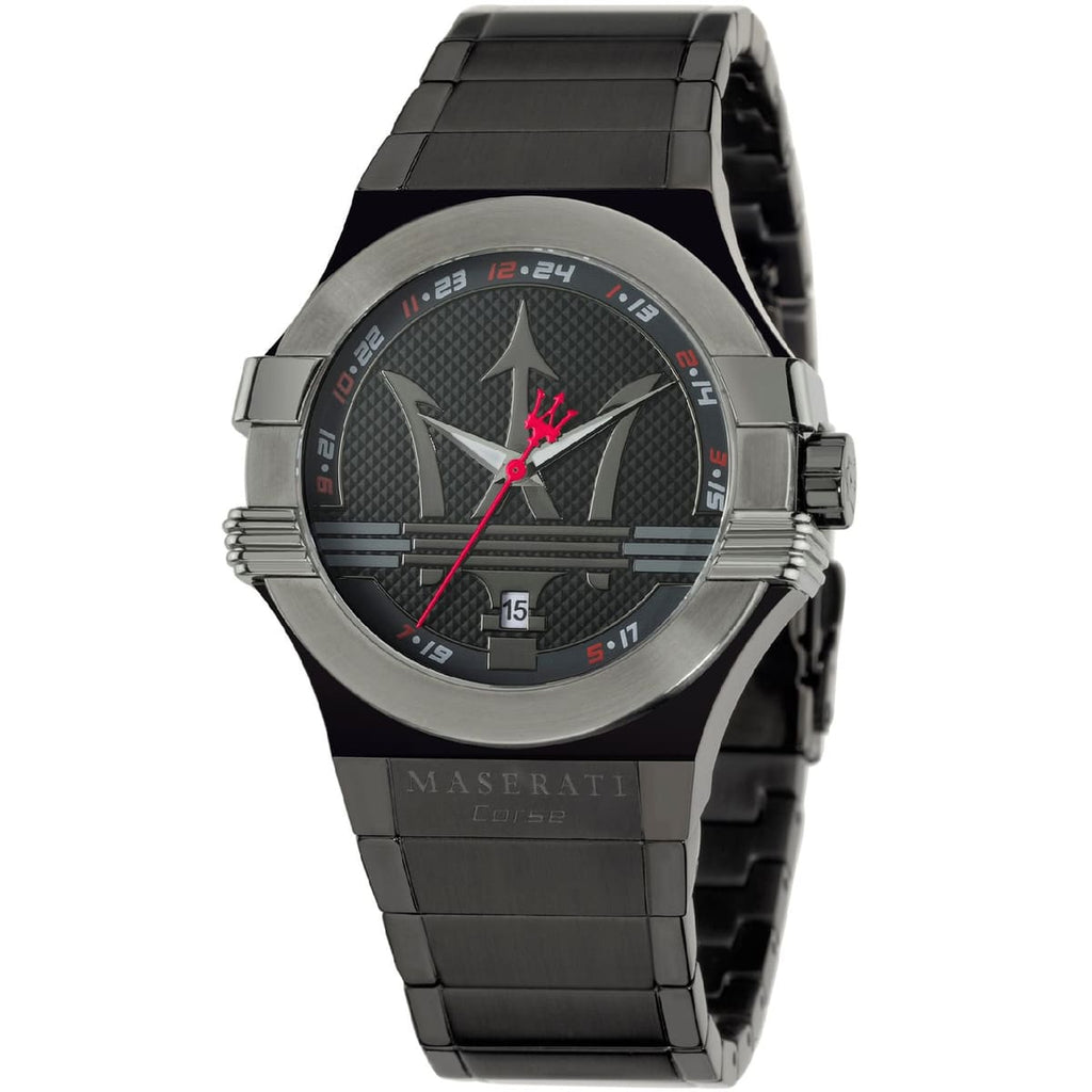 Maserati Potenza R8853108003 Men's Black Stainless Steel Big Logo Watch
