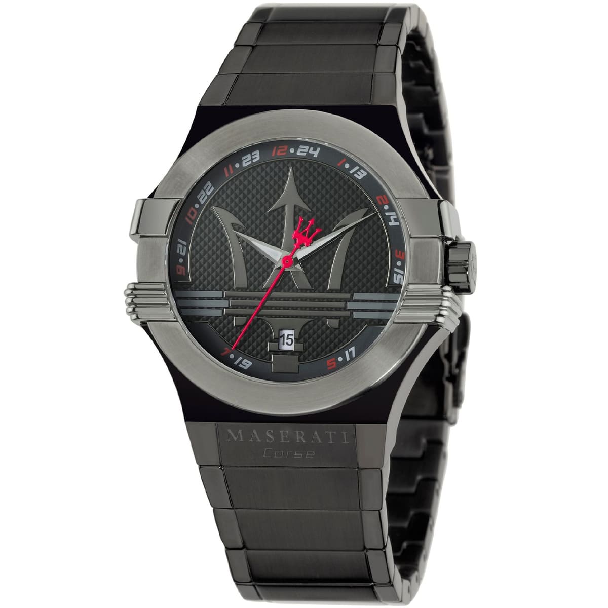 Maserati Potenza R8853108003 Men's Black Stainless Steel Big Logo Watch