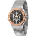 Maserati Potenza R8853108007 Two-Tone Silver Rose Gold Mesh Men's Watch