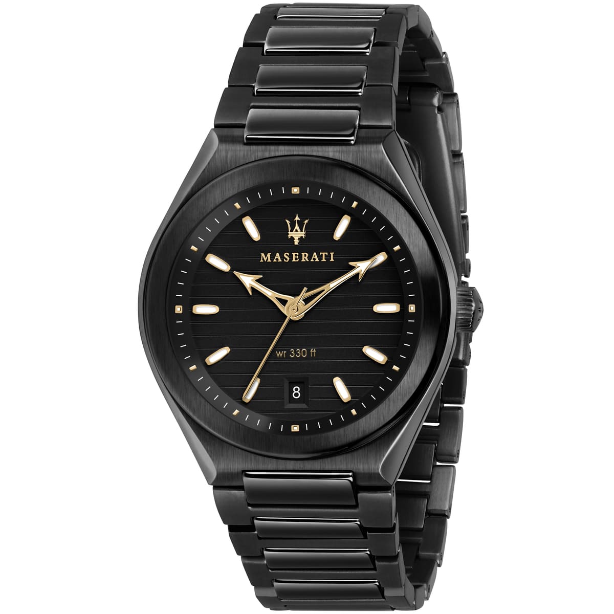 Maserati Triconic R8853139004 All Black Gold Accents Metal Men's Watch